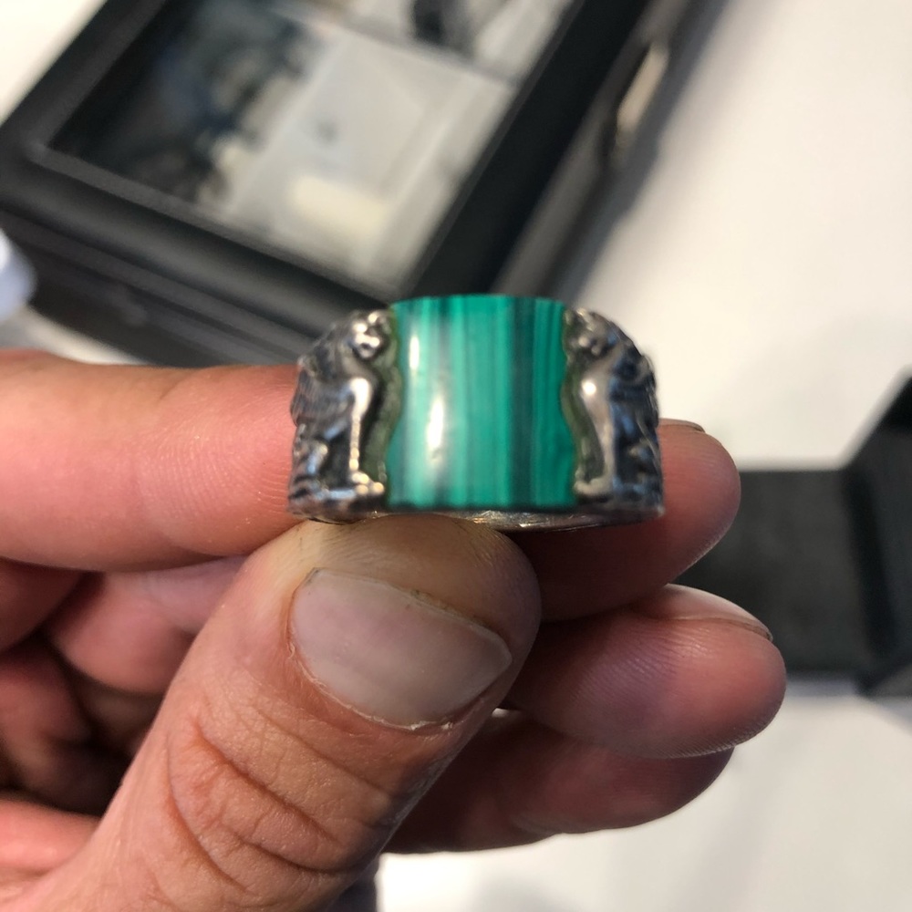 Rare Dave Yurman Green Stone Ring. Size 10